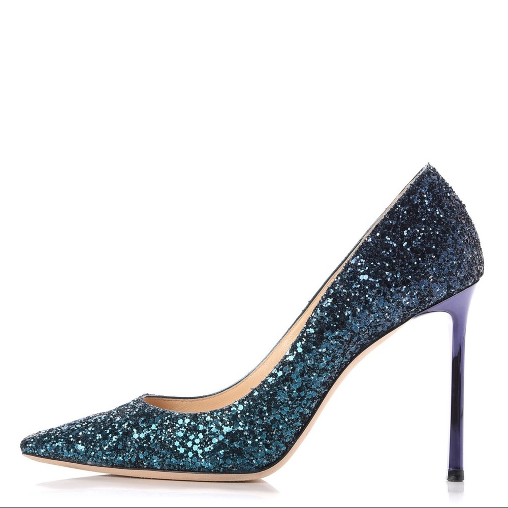 Jimmy choo glitter degrade romy 100 pumps navy